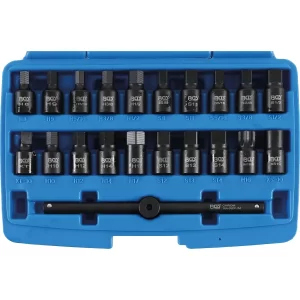JUEGO 21 PIEZAS  DE DADOS 3/8"  PARA TAPON DE CARTER