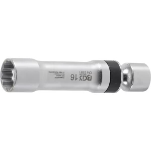 DADO PARA BUJÍAS 16 MM CON 12 PUNTAS 3/8"  LONGITUD 100 MM CON RESORTE