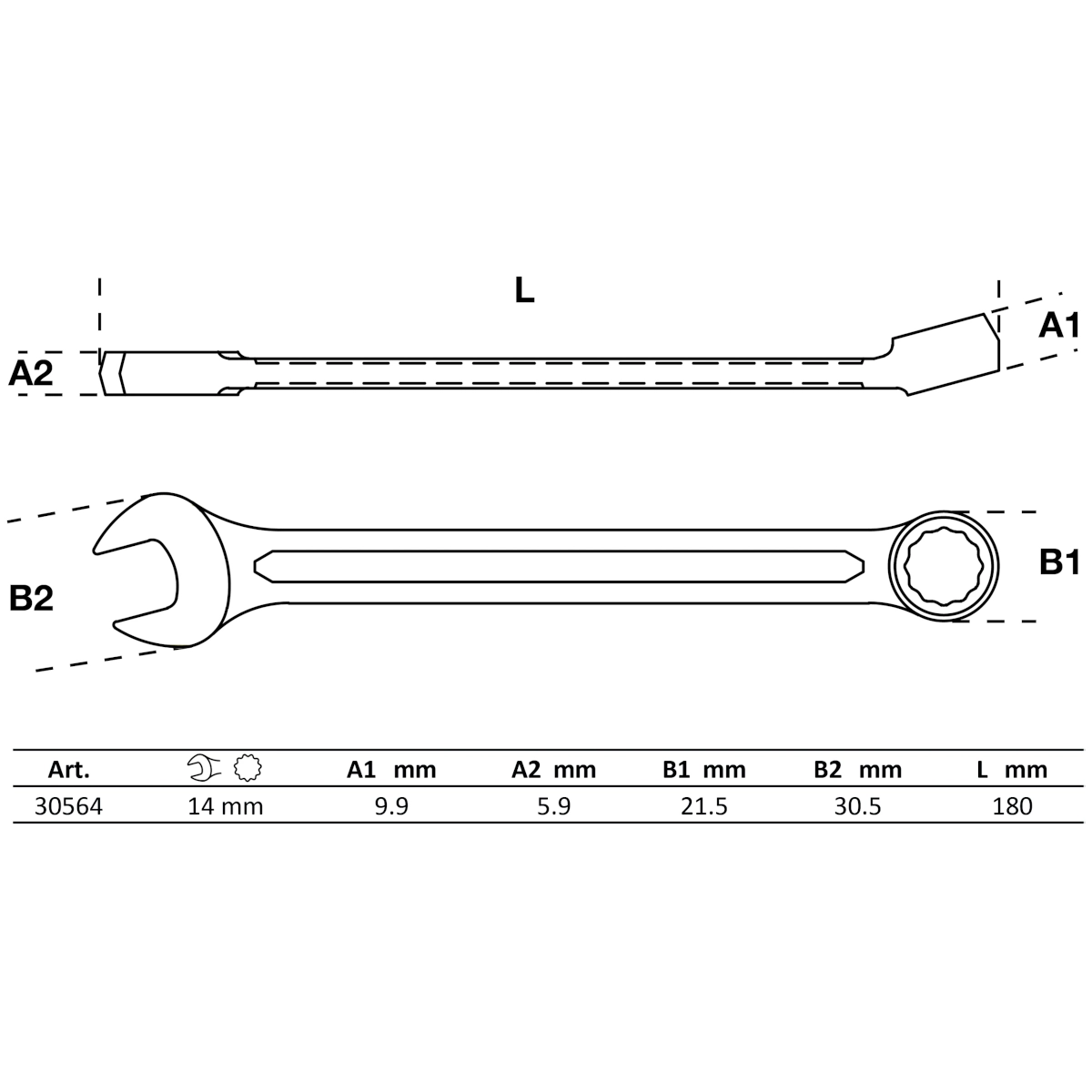 LLAVE COMBINADA, 14 MM - Imagen 2