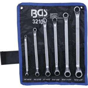 JUEGO 6 PIEZAS DE LLAVES DE DOBLE ESTRELLA ACODADA, 75 °, EN STANDARD,1/4" -3/4"