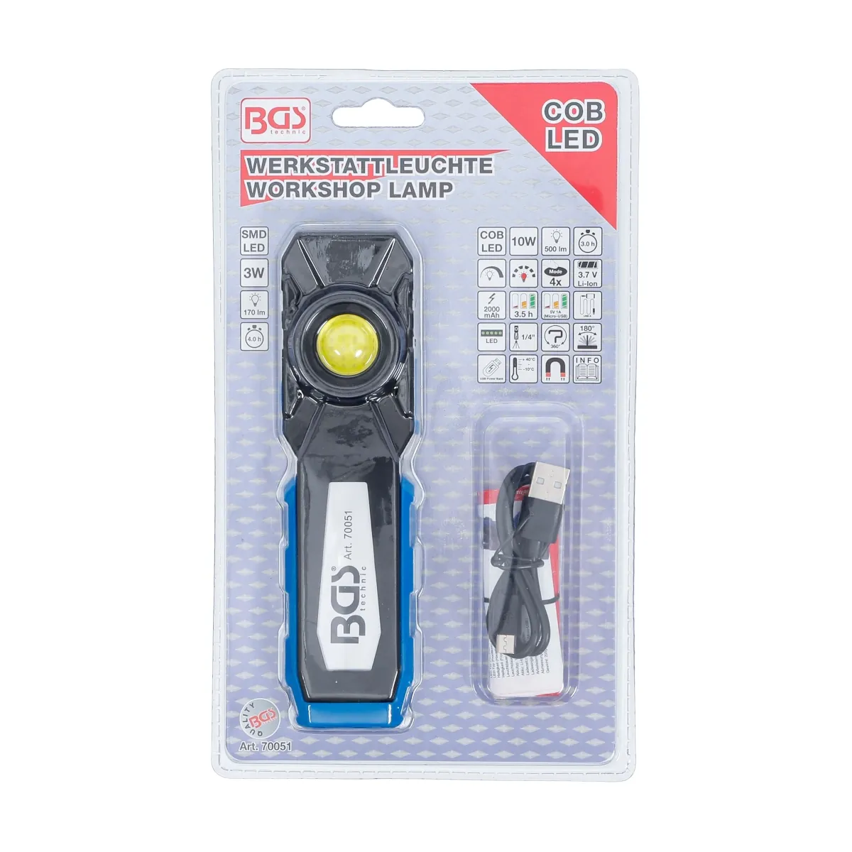 LÁMPARA DE TALLER LED COB CON IMÁN Y GANCHO | PLEGABLE - Imagen 10