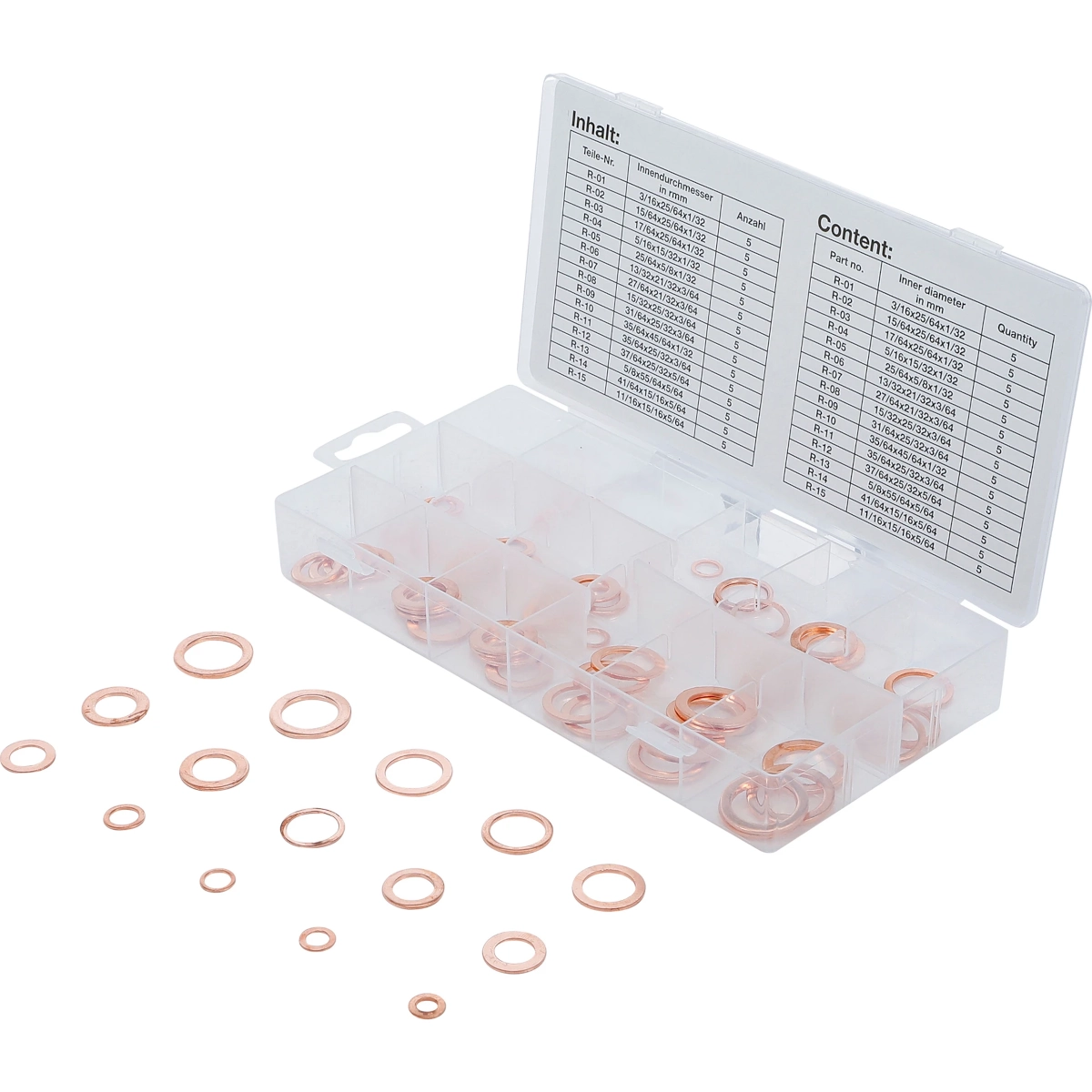 JUEGO DE ARANDELAS DE COBRE EN STANDARD PARA TAPONES DE CARTER