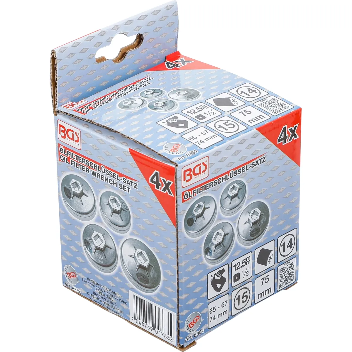 JUEGO DE CAZOLETAS PARA EXTRAER FILTROS DE ACEITE, 65 - 75 MM - Imagen 4