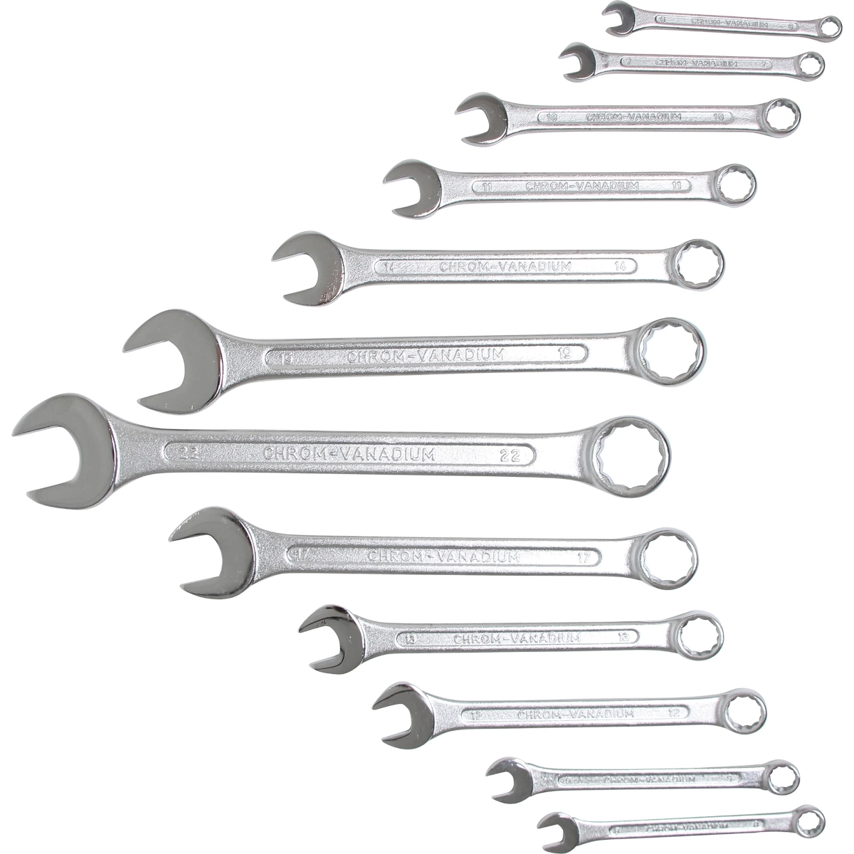 JUEGO 12 PIEZAS DE LLAVES COMBINADAS SEG·N NORMAS DIN 3113 6-22 MM