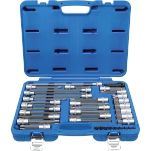 JUEGO 38 PIEZAS DE DADOS CON PUNTA PARA MONTAJE DE COCHES 1/4"  + 1/2"