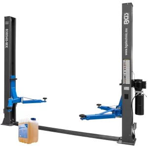 ELEVADOR DE 2 POSTES ALTURA LIBRE | CAPACIDAD / 9000 LB / 4082 KG | INCLUYE 10 LTS ACEITE HIDRAULICO BGS